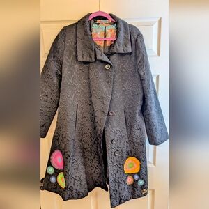 Desigual XL VGUC Black Textured Women's Coat